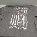Freedom Over Fear Pro Gun USA Flag 2nd Amendment (ON Back) T-Shirt Small (Gray, XXL)
