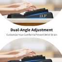 3-in-1 Ergonomic Keyboard Stand with Wrist Rest & Mouse Pad Set, Comfy Keyboard Riser Holder Soft Mousepad with Massage Design, Memory Foam and Non-Slip PU Base for Pain Relief, Black