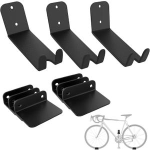 WALMANN 3 Pack Bike Pedal Hanger Wall Mount, Heavy Duty Horizontal Bike Rack for Garage Wall, Bike Display Stand for Home Holds Up to 70 LBS Black-3 Pack