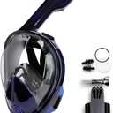 Diving Goggles Snorkeling Sambo Full Face Diving Mirror Full Dry Snorkel Children Adult Swimming Equipment with Easy Breathing and Easy Drainage Design and Anti-Fog and Leak-Proof Technology