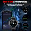 Military Smart Watch for Men with Dual-Band GPS, 5ATM Waterproof, 1.43 AMOLED Fitness Watch, Heart Rate Blood Oxygen Sleep Monitor, 160+ Sport, Bluetooth Calling Smartwatch for Hiking Running Outdoor