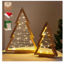 Light up Wooden Christmas Trees, 2026 New Handmade Tabletop Christmas Tree Decorations with LED Lights for Farmhouse Home Kitchen Table Mantle Shelf Party Indoor Deco (A1)