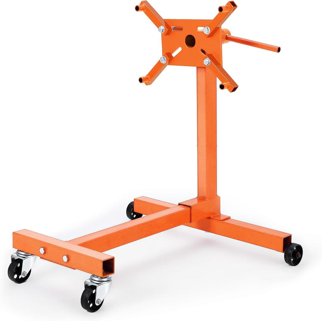Engine Stand,Rotating Engine Stand with Folding Steel Construction, 4-Caster Base&4 Adjustable Arms,Motor Hoist Dolly Mover Jack for Auto Repair & Vehicle Maintenance 750 LBS 33.5*29.5*35.4inch
