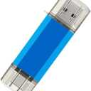 2-Pack 128GB USB C Flash Drive Dual Type C + USB A Memory Stick Jump Drive 2-in-1 Thumb Drive for Storage and Backup (128GB*2 Black&Blue)