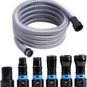 16FT Shop Vac Hose Extension Kit, Dust Collection Hose Kit With 6 Adapter For Home&Shop Vacuums System, Compatible With All Major Household Vacuum Cleaner Brands Woodworking Power Tools And Sanders