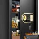 Large Safe, 5.0 Cubic Feet Home Safes with Fireproof Waterproof Bag, Anti-Theft Digital Safe Box with Digital Keypad & 3 Removable Shelves and Led Light, Personal Safes for Document Money Valuable