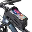 GEWAGE Bike Front Frame Bag with Phone Holder - Top Tube & Handlebar Bags for Mountain & Road Bikes