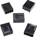 5PCS 4 Pin Terminal Crimping Female Connector Housing Black Nylon 66 Material Computer Chassis Cooling Fan Plug Interface