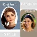 Hjiaruiky 6Packs Thick Wide Headbands for Women Knotted Headband Cloth Fabric Cute Stretchy Soft Running Twist Headbands Womens Fashion Head Bands for Women's Hair Accessories Black White