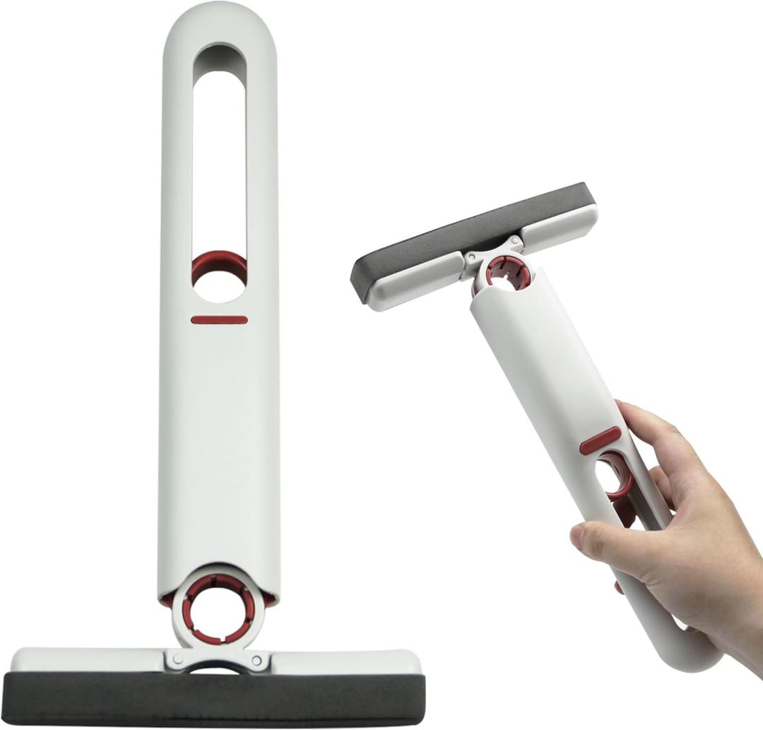 Compact Self-Squeezing Mini Sponge Mop  Portable & Versatile Cleaning Tool for Kitchen, Bathroom, Living Room, Dorm, Car and Glass (1 Sponge Head + 1 Squeeze Handle)