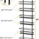 Moforoco 6-Tier Over The Door Pantry Organizer, Pantry Organization and Storage, Black Hanging Basket Cabinet Door Wall Spice Rack Shelves, Home & Kitchen Laundry Room Bathroom Essentials accessories, 6-Tier Standard, Black