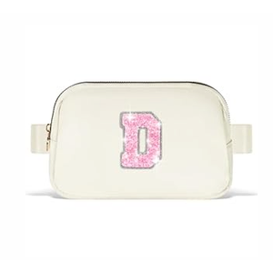 Uygafly Gifts for Girls Teens Kids - Birthday Gifts for Daughter Sister Her,Teen Girl Essentials,Travel Essentials,Cute Teen Trendy Stuff Waist Packs Belt Bag Crossbody Bag | Cream,Initial S