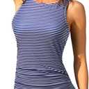Daci Tankini Tops for Women Tummy Control Swim Top Only (Blue, M)