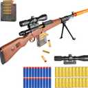 Toy Sniper Rifle Gun with Shell Ejecting Mechanism, Spring-Powered Pump Action, Realistic Design for Outdoor Shooting Games & Collectors, Safe Foam Bullets for Kids Ages 8+