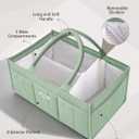 Baby Diaper Caddy Organizer, Portable Nursery Storage Basket for Newborn Essentials, Changing Table & Car Caddy Organizer, Gift for Baby Shower, Registry Must-Have for Boy Girl, Green