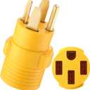 Kanayu 4 Prong 30 Amp Dryer to 50 Amp EV Charger, Compatible with NEMA 14-30P to 14-50R Adapter Compatible with Tesla, for Level 2 EV Charging, Generator Dryer Power Cord Adapter, ETL Listed (Yellow)