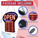 Kanayu LED Open Sign for Business with Programmable Store Hours - 24x17" Large Electronic Digital Message Board for Shop, Bar, Restaurant - Bright Billboard with Instructions, Large Signage