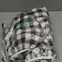 KENOBEE 8ft Picnic Table and Bench Cover, Camping Essentials RV Gear, 96 in Waterproof Windproof Outdoor Elastic All Around Tablecloth, Fitted Rectangle Tables and Seats, Black-White Checkered