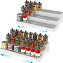 YAN & HIN Pack of 2, 3-Tier Spice Racks, Expandable and Non-Skid, Ideal as Medicine Cabinet Organizer, Kitchen Shelf Pantry Organizer, and Seasoning Organizer, Canned Food Organizer 