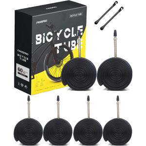FANSPRO 700 x 28-32c Road Bike Inner Tubes, 60mm Presta Valve Premium Quality Butyl Inner Tube, 6 Pack with 2 Tire Levers