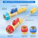 R134A R1234YF Valve Core Remover Tool, Air Conditioning Valve Core Remover Installer Tool Set for R134a R1234yf R22, High Low Pressure AC Valve Core Quick Remover Installer Tool (R134A/R1234YF)
