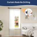 ENJOYBASICS No Drill Curtain Rods for Window 28 to 47 Inches, 5/8 Inch Diameter Renter Friendly Drapery Rod with Adhesive Brackets without Drilling, Adjustable from 27 to 52 Inches, Bronze