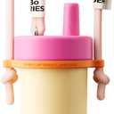 CHAKO LAB Kids Water Bottle with Carrying Rope and Straps | Vacuum Insulated Stainless Steel 16oz for School and Trvels | Two Travel Carrying Options | Vanilla Yellow