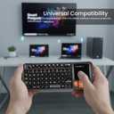 Mini Keyboard with Touchpad, Bluetooth + 2.4G Dual-Mode Ultra-Thin Portable Keyboard | Rechargeable Keyboard with 7-Color Backlit for Tablet/PC/phone/TV, Suitable for travel, office, and home use
