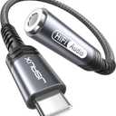 JSAUX USB Type C to 3.5mm Female Headphone Jack Adapter, USB C to Aux Audio Dongle Cable Cord Compatible with iPhone 16 Pro Max/15 Pro/15, Samsung Galaxy S24/S23/S22 Ultra, iPad Pro, Pixel 9/8 Grey (0.6ft)