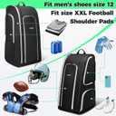 YOREPEK Football Bag for Equipment, Large Football backpack, Gear Bag for Shoulder Pads & Shoes Compartment, Insulated Pocket, Wet Dry Pocket, Fit baseball,basketball,soccer,black