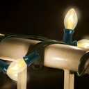 C7 Clear Christmas Lights, 25Ft Outdoor Christmas String Lights with 27 Warm White Incandescent Bulbs, Connectable Vintage Christmas Lights for Outdoor Patio Christmas Party House Decorations, Green