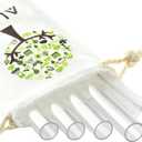 ALINK Reusable Clear Boba Straws, 10 in x 12 mm Jumbo Tritan Hard Plastic Smoothie Straws, Individually Wrapped, Pack of 4 with Cleaning Brush and Carrying Case