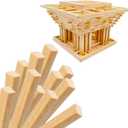 2 x DTmasao 1/2 x 12 Inch 25 PCS Square Dowel Rods Wood Sticks Wooden Dowel Rods Unfinished Bamboo Sticks - for Crafts,Home Decor, Model Making and DIYers