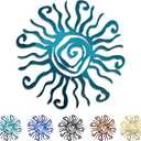 Riverside Designs Wacky Sun Metal Wall Art Indoor/Outdoor Decor - 12" Teal Rust Proof Wall Sculpture - Made in USA - Ideal for Bedroom, Garden, Home, Patio and Farmhouse