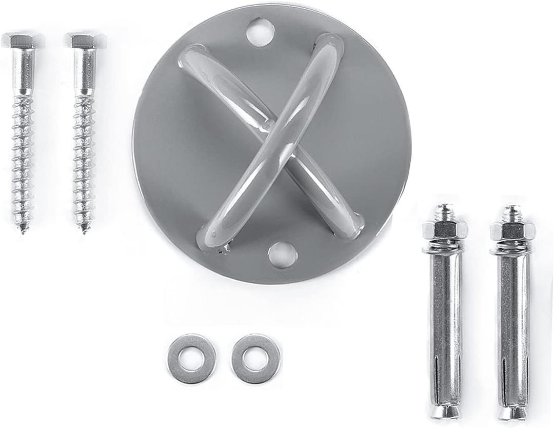 Wall Mount Bracket for Suspension Straps, Ceiling Anchor X Mount for Olympic Rings, Body Weight Strength Training Systems, Yoga Swings Hammocks, Boxing Equipment