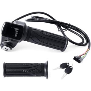 E-Scooter 36V Throttle Replacement for Gotrax Flex for Hoverfly Z5, w/Display Light Switch Lock 2 Keys Twist Accelerator Handle Grip 6-Pin