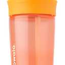 Owala Kids Insulation BPA-Free Plastic Tumbler with Spill Resistant Flexible Straw, Easy to Clean, Kids Water Bottle, Great for Travel, Dishwasher Safe, 15 Oz, Orange and Peach (Watermelon)