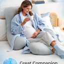 Momcozy Pregnancy Pillows with Cooling Cover, U-Shaped Full Body Maternity Pillow for Side Sleepers 57 Inch - Support for Back, Hip, Belly, Legs for Pregnant Women