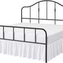 Cottington Lane Ruffled Bed Skirt King Size with Split Corner, Brushed Microfiber Hotel Quality White Dust Ruffle, 12 Inch Drop Gathered Bedskirt, Soft and Stylish, Shrinkage and Fade Resistant