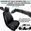 RAV4 Seat Covers - Custom Fit Seat Covers for Toyota RAV4 2019-2025 Hybrid XLE LE Limited XLE Premium (Not for XSE/SE Hybrid) - Leather RAV 4 Seat Cover Full Set Waterproof - Black