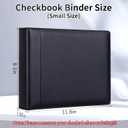 Antner 3 Ring Personal Check Binder for 3-on-a-Page End-Stub Deskbook & Personal 3 Holes or 9 Holes Small Size Checks, PU Leather Check Holder Checkbook Binder Cover with Zipper Pouch, Black