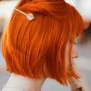 Wig and Sunglasses 12 Inch Short Bob Wigs with Bangs for Women Costume Cosplay Party (Orange)