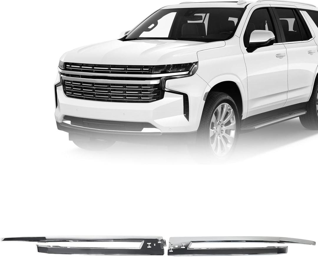 JOLONG Front Upper Chrome Grille Trim for 2021-2024 Chevy Tahoe/Suburban