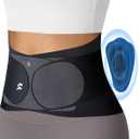0.5mm Ultra Thin Back Brace for Women Men, 3D Lumbar Pad, Seamless Yoga Fabric, Lightweight Back Brace for Lower Back Pain Relief, Sciatica, Posture, Lifting, Wearg Under Clothes, Black, S