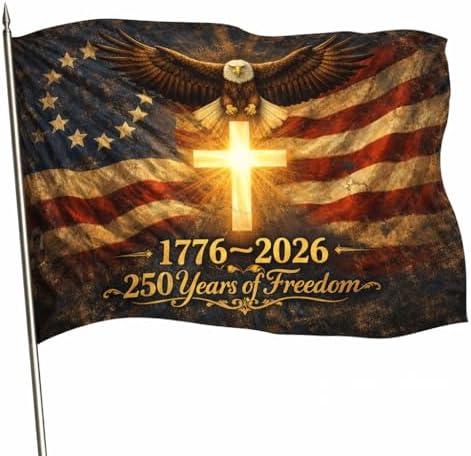 Us 250 Flag – 250th Anniversary USA Double Sided 3-Ply Outdoor Flag, We The People 1776-2026 Patriotic Yard & House Banner for 4th of July (5, 3X5)