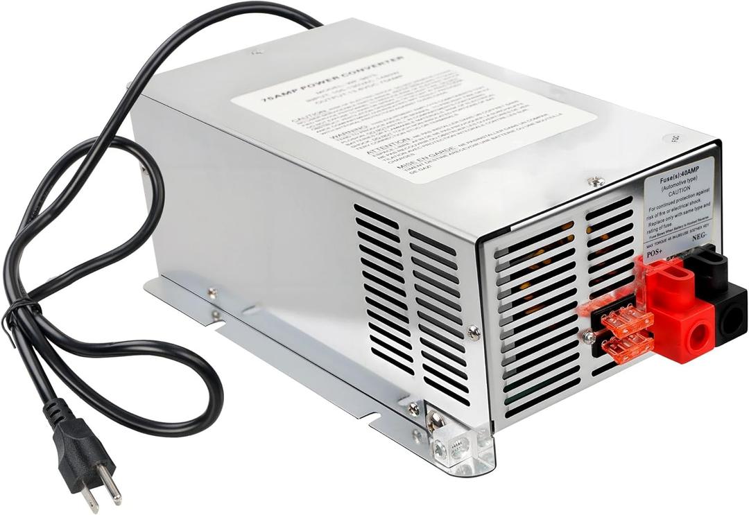 ATRACYPART WF-9875 75 Amp RV Power Converter/Charger - Deck Mount Auto-Detect Three-Stage Smart Charging - Replace WF-9800 Series Converter WF-9865-AD-CB, WF-9875-MBA,WF-9875-AD-MBA,WF-9875AN