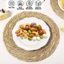 40 Pieces Round Woven Placemats 13.8 Inch Boho Rattan Placemats Farmhouse Braided Place Mats Woven Plate Chargers Rustic Wicker Table Mats for Dining Table