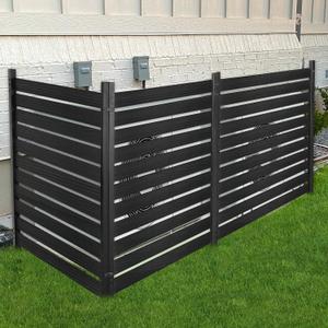 TURSTIN 3 Panels Air Conditioner Fence 38W x 42H No Dig Wood Privacy Screens Trash Can Fence Panels for Outdoor Privacy Fence Pool Equipment Enclosure