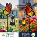 Solar Lights Outdoor Waterproof Butterfly Garden Decor,32.28in Garden Butterfly Stakes with Solar Lights,Birthday Gifts for Women Mom,Metal Decorative Lights for Yard Art Outside Patio Porch Lawn