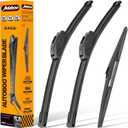 AUTOBOO 26"+19" Windshield Wipers with 16" Rear Wiper Blade Sets Replacement for 2010 2011 2012 2013 2014 2015 Toyota Prius -Original Factory Quality (Pack of 3)